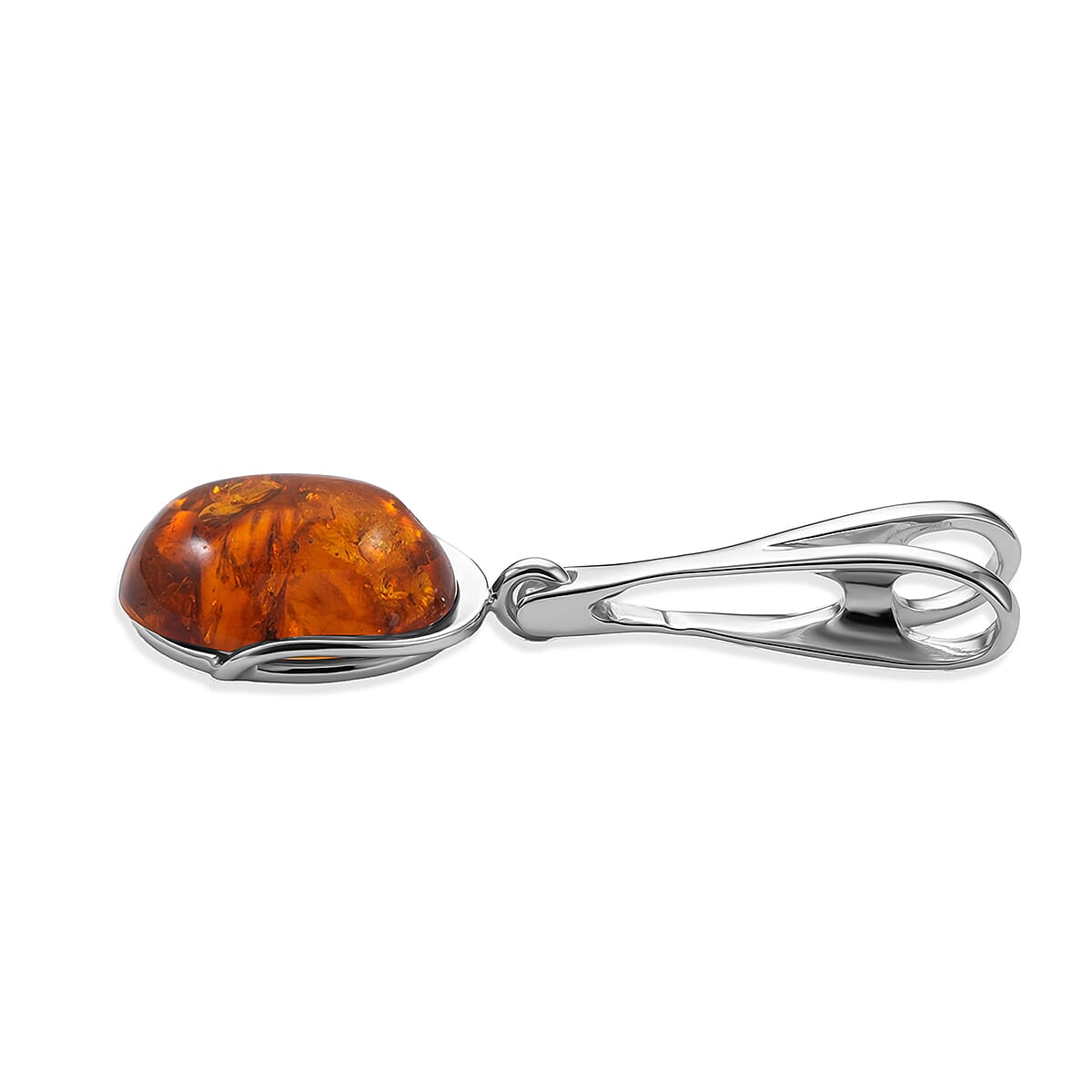 Baltic Amber Wrap Pendant without Chain in Sterling Silver image number 3
