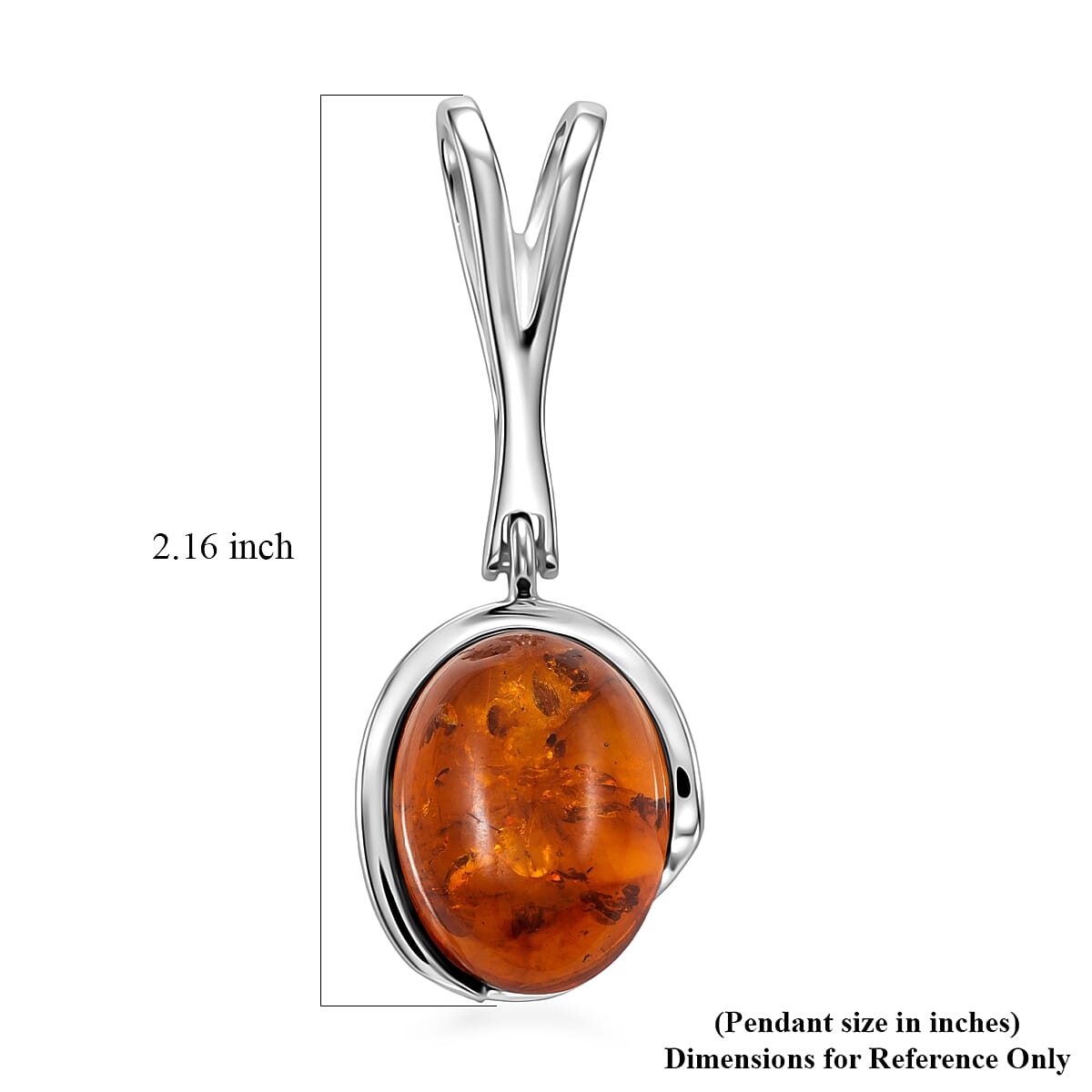 Baltic Amber Wrap Pendant without Chain in Sterling Silver image number 4