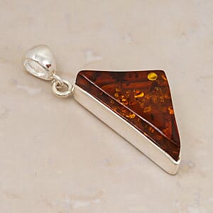Baltic Amber Pendant without Chain in Sterling Silver