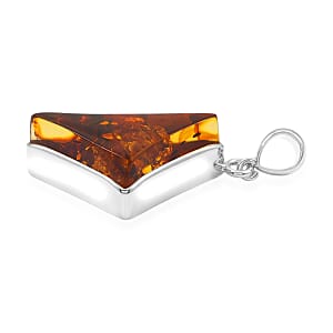 Baltic Amber Pendant without Chain in Sterling Silver