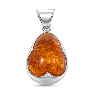 Baltic Amber Pendant without Chain in Sterling Silver