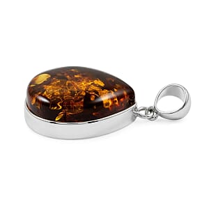 Baltic Amber Pendant without Chain in Sterling Silver