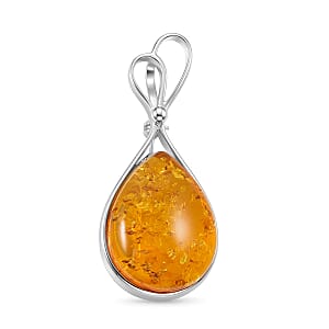 Baltic Amber Brooch in Sterling Silver