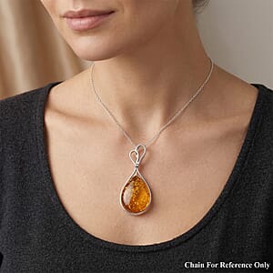 Baltic Amber Brooch in Sterling Silver
