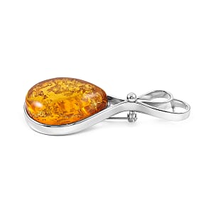 Baltic Amber Brooch in Sterling Silver