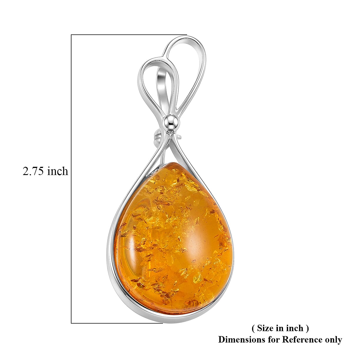 Baltic Amber Brooch in Sterling Silver image number 4