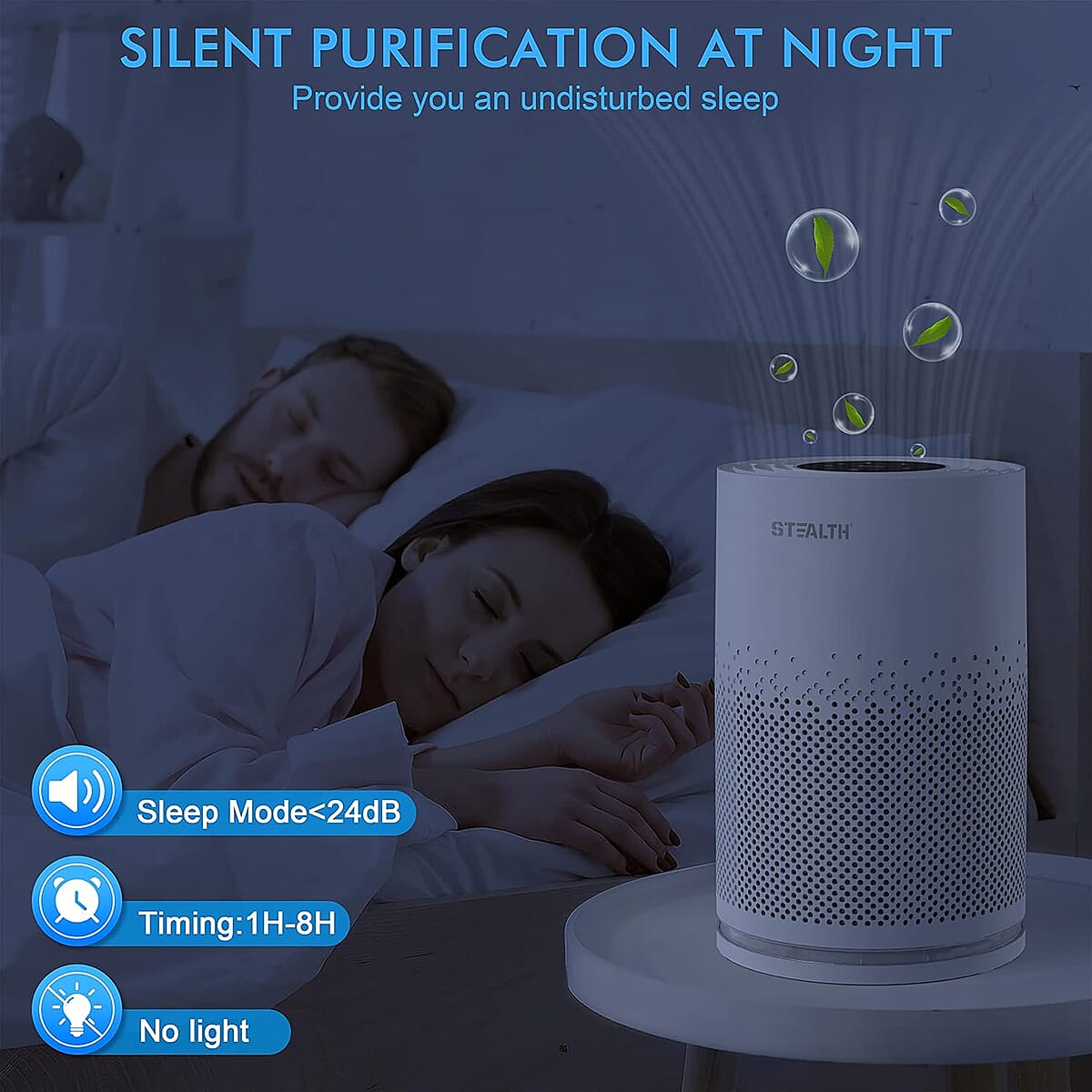 Closeout Stealth Air Purifier with Aromatherapy -White image number 4