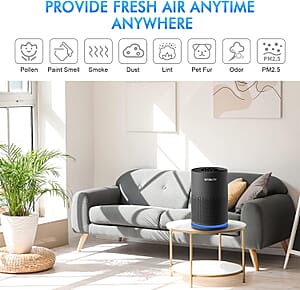 Closeout Stealth Air Purifier with Aromatherapy -Black