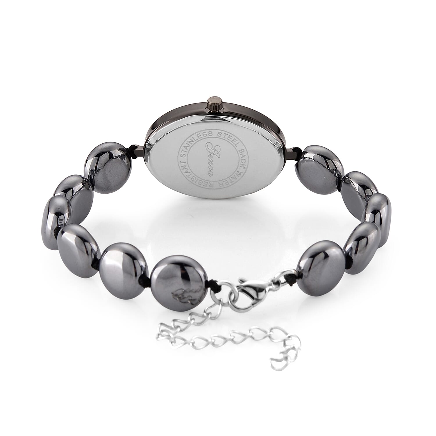 Genoa Terahertz PC21S Japanese Quartz Movement Bracelet Watch in Black Silvertone