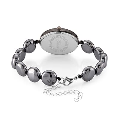 Genoa Terahertz PC21S Japanese Quartz Movement Bracelet Watch in Black Silvertone