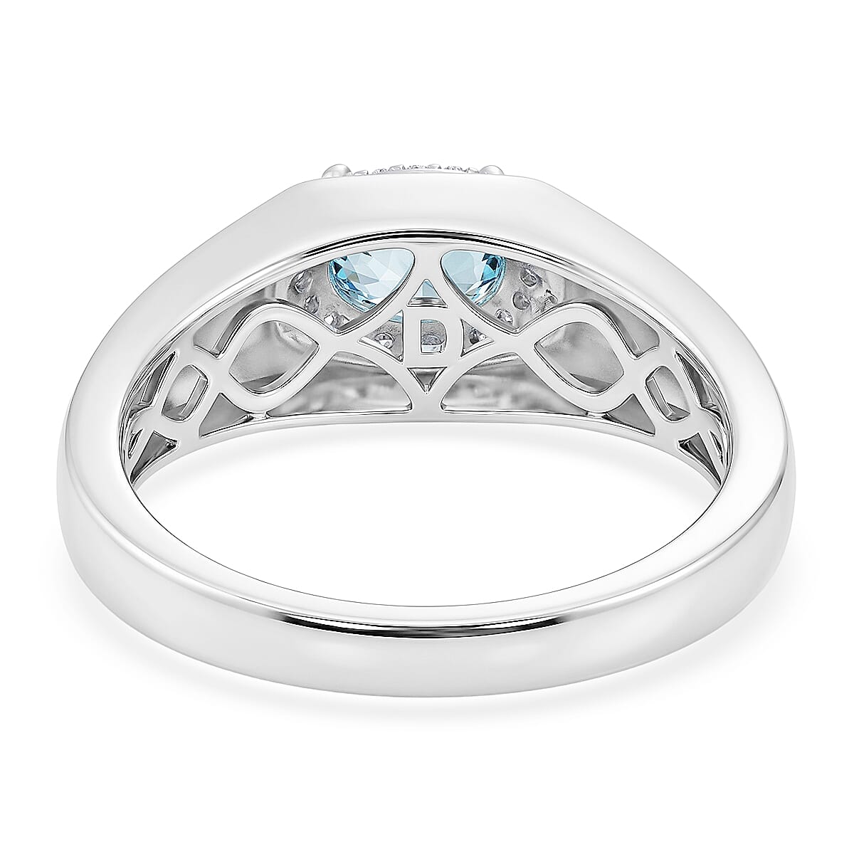 D'Joy Premium Cambodian Blue Zircon and Moissanite 2.25 ctw Men's Ring in 18K Vermeil Yellow Gold Over Sterling Silver (Size 10.0) image number 4