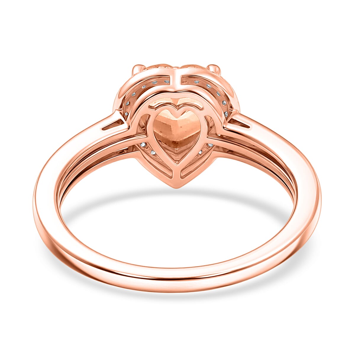 Luxoro Premimu Marropino Morganite and Diamond I2 1.47 ctw Ring in 14K Rose Gold (Size 4.5) image number 4