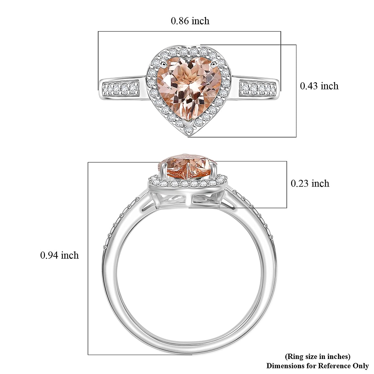 Rhapsody Premium Marropino Morganite and Diamond E-F VS 1.42 ctw Ring in 18K White Gold (Size 6.5) 4 Grams image number 5
