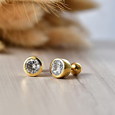 Lab Grown Diamond / Yellow Gold Over Sterling Silver - Product card gallery slide 2 (10198331719993)