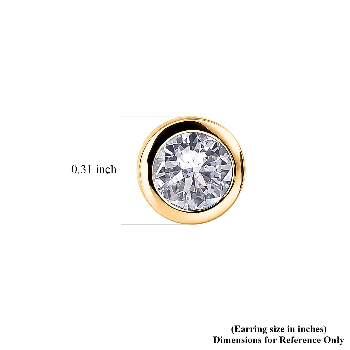 Poke Free Luxuriant Lab Grown Diamond G-H SI 1.00 ctw Solitaire Stud Earring in 18K Vermeil Yellow Gold Over Sterling Silver