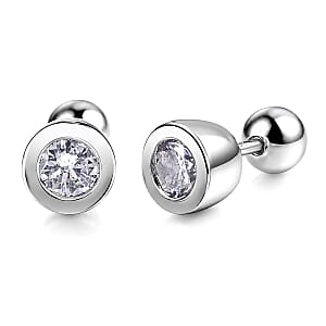 Poke Free Luxuriant Lab Grown Diamond G-H SI 1.00 ctw Solitaire Stud Earring in Rhodium Over Sterling Silver