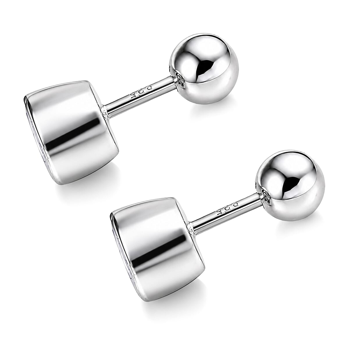 Poke Free Luxuriant Lab Grown Diamond G-H SI 1.00 ctw Solitaire Stud Earring in Rhodium Over Sterling Silver image number 3