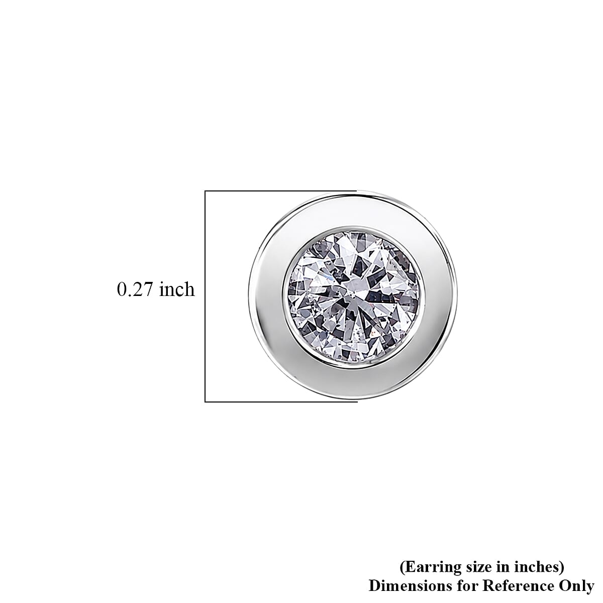 Poke Free Luxuriant Lab Grown Diamond G-H SI 1.00 ctw Solitaire Stud Earring in Rhodium Over Sterling Silver image number 4