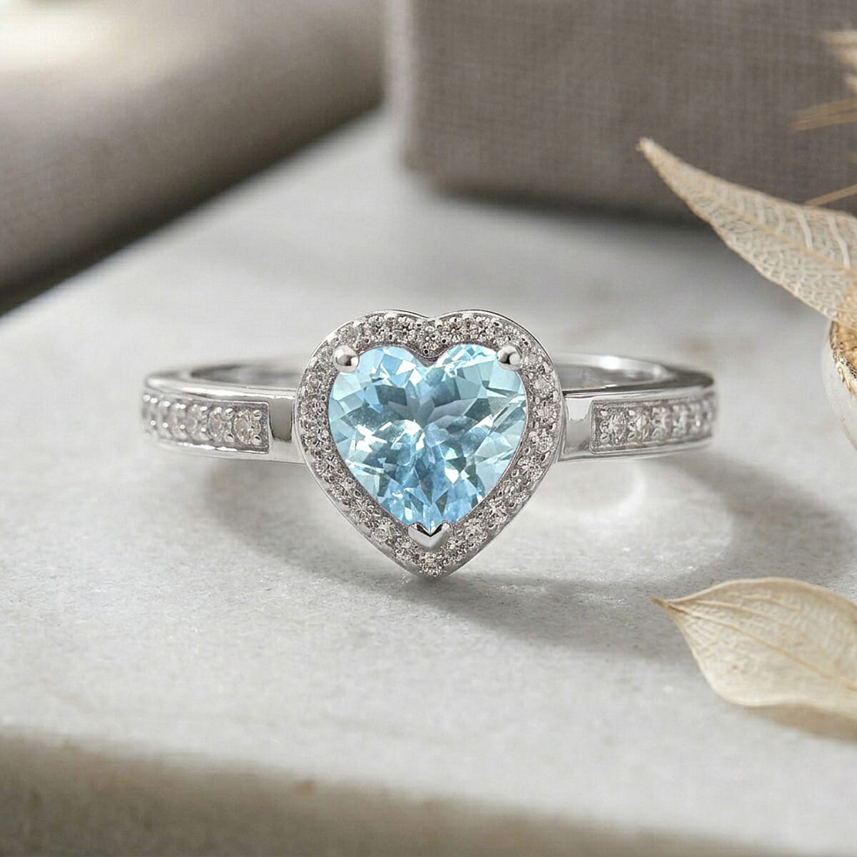Rhapsody AAA Mangoro Aquamarine and Diamond E-F, VS 1.42 ctw Ring in 950 Platinum (Size 7.5) 5 Grams image number 1