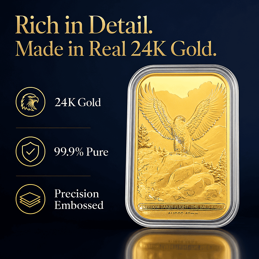 Bald Eagle 24k Gold Embossed Sheet 10mg (Del. In 10-12 Days)