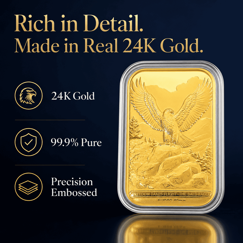Bald Eagle 24k Gold Embossed Sheet 10mg