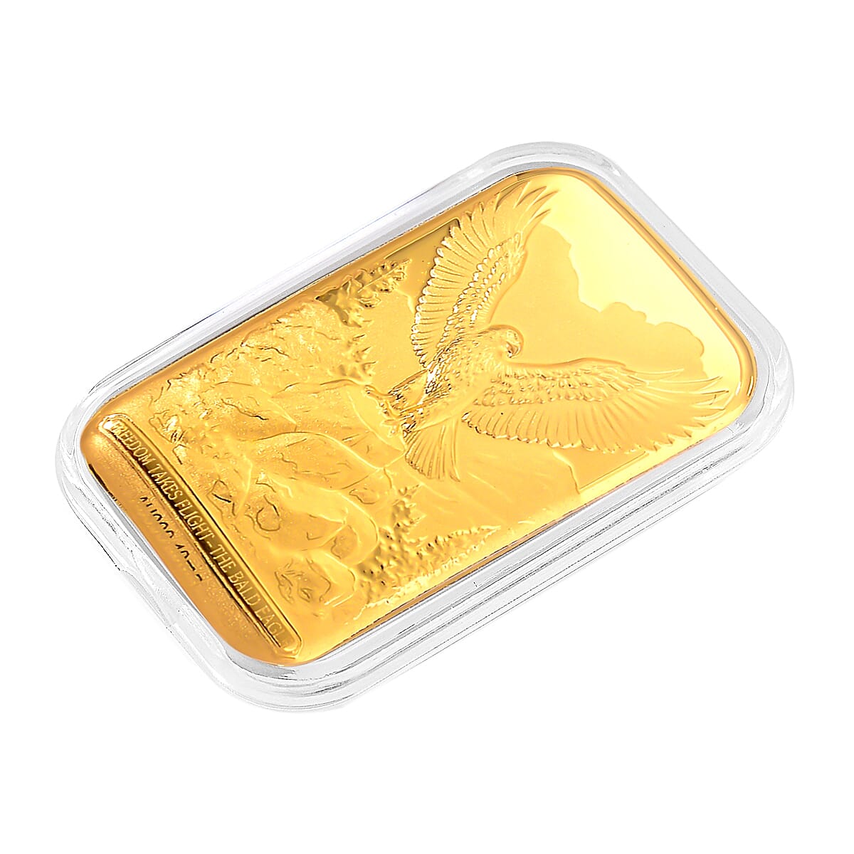 24K Gold Freedom Takes Flight &ndash; Bald Eagle Tribute Embossed Sheet (31x45.5mm) 10mg image number 2
