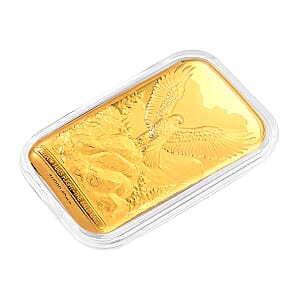24K Gold Freedom Takes Flight &ndash; Bald Eagle Tribute Embossed Sheet (31x45.5mm) 10mg