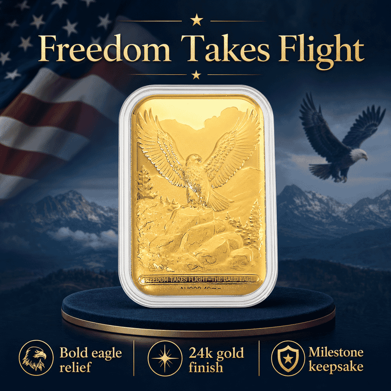Bald Eagle 24k Gold Embossed Sheet 10mg