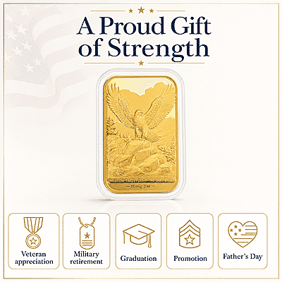 Bald Eagle 24k Gold Embossed Sheet 10mg