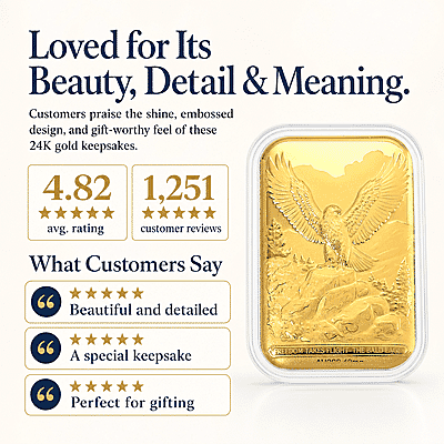 Bald Eagle 24k Gold Embossed Sheet 10mg