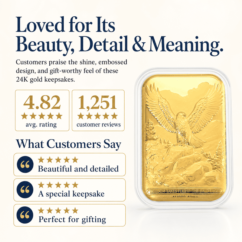 Bald Eagle 24k Gold Embossed Sheet 10mg