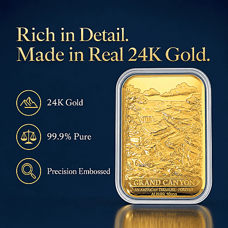 24K Gold Grand Canyon - American Treasure Forever Embossed Sheet (31x45.5mm) 10mg - Product card gallery slide 2 (10178493448505)