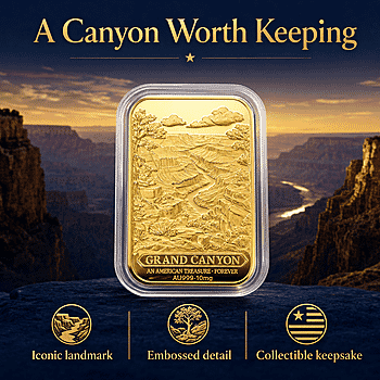 24K Gold Grand Canyon - American Treasure Forever Embossed Sheet (31x45.5mm) 10mg - Product card gallery slide 3 (10178493448505)