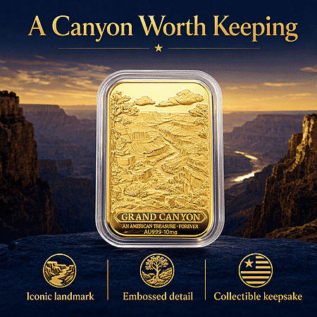 24K Gold Grand Canyon - American Treasure Forever Embossed Sheet (31x45.5mm) 10mg - Product card gallery slide 3 (10178493448505)