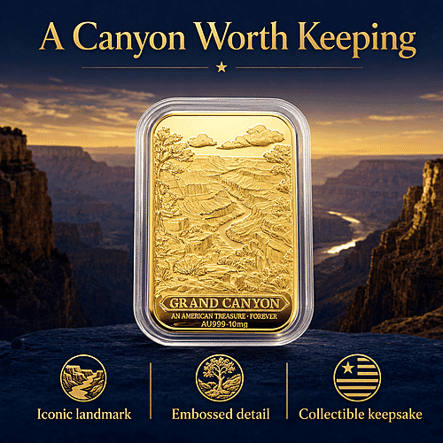 24K Gold Grand Canyon - American Treasure Forever Embossed Sheet (31x45.5mm) 10mg - Product card gallery slide 3 (10178493448505)