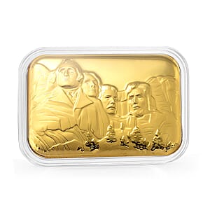 24K Yellow Gold Mount Rushmore Presidential Tribute Embossed Sheet (31x45.5mm) 10mg