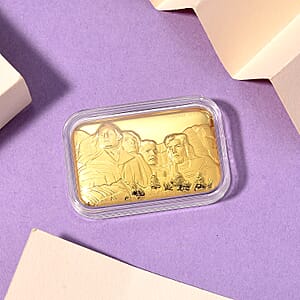 24K Yellow Gold Mount Rushmore Presidential Tribute Embossed Sheet (31x45.5mm) 10mg