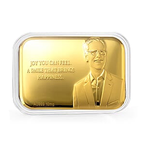 24K Yellow Gold Joy You Can Feel A Smile That Brings HappIness Embossed Sheet (31x45.5mm) 10mg