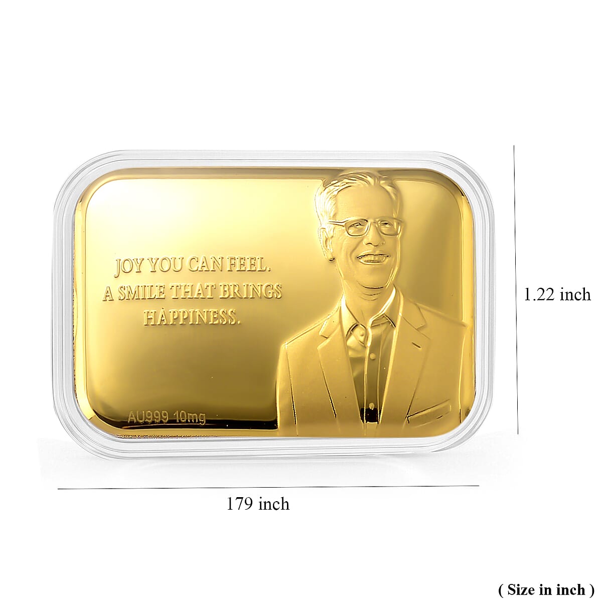 24K Yellow Gold Joy You Can Feel A Smile That Brings HappIness Embossed Sheet (31x45.5mm) 10mg image number 4