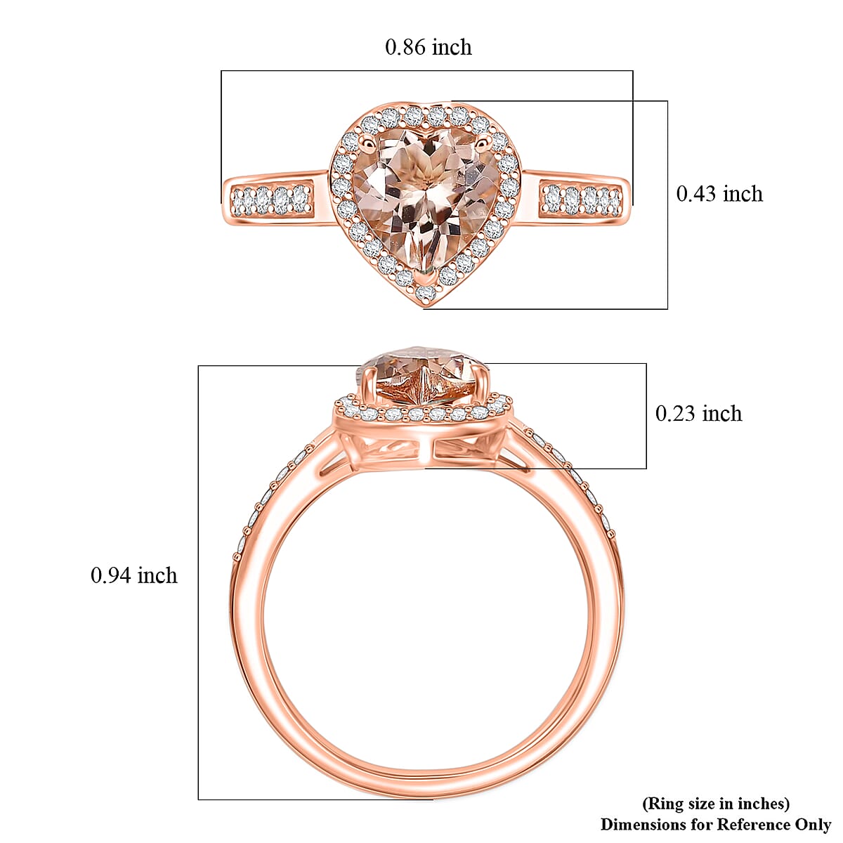 D'Joy Premium Marropino Morganite and Diamond 1.42 ctw Ring in 18K Vermeil Rose Gold Over Sterling Silver (Size 10.0) image number 5