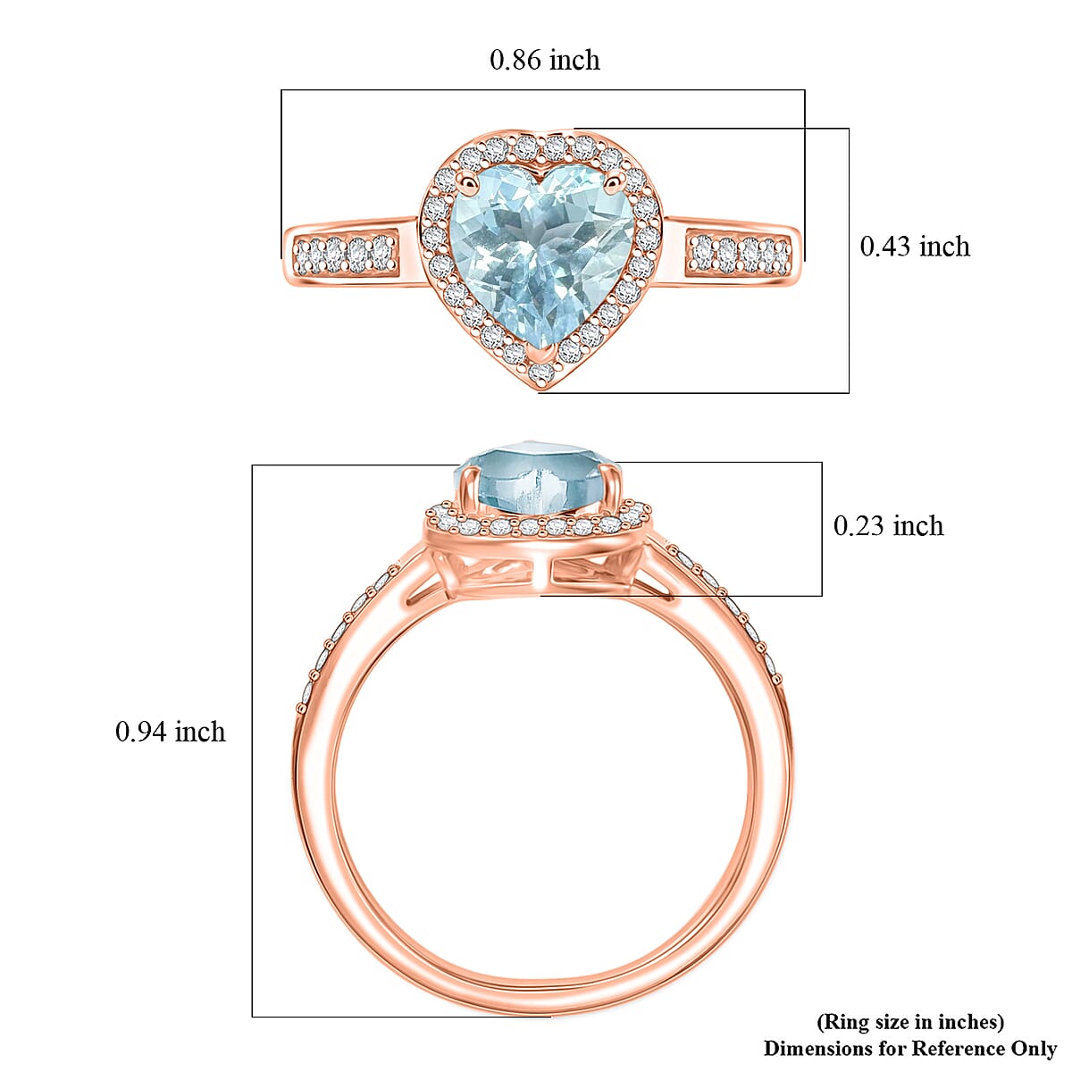 D'Joy Premium Mangoro Aquamarine and Diamond 1.42 ctw Ring in 18K Vermeil Rose Gold Over Sterling Silver (Size 7.5) image number 5