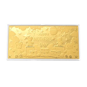 24K Yellow Gold Happy Mothers Day Embossed Sheet (155x75mm) 100mg