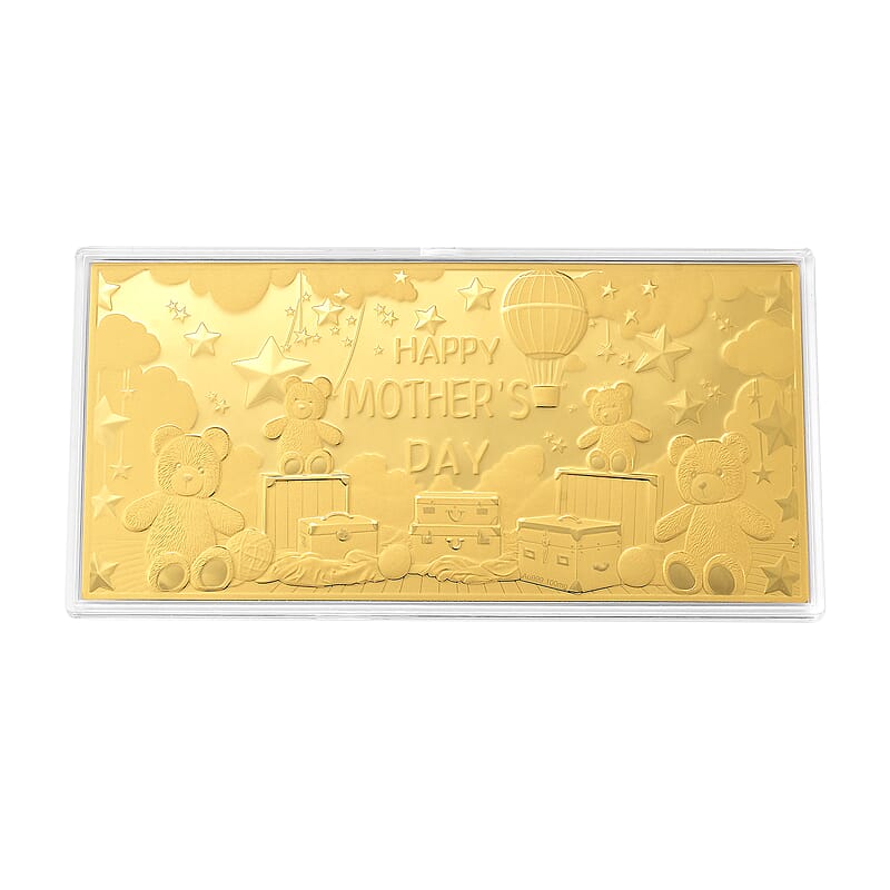 24K Golden Hugs for Mom – Mother’s Day Tribute Embossed Sheet (155x75mm) 100mg