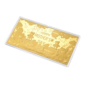 24K Yellow Gold Happy Mothers Day Embossed Sheet (155x75mm) 100mg