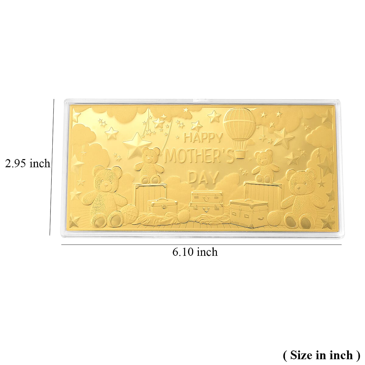 24K Yellow Gold Happy Mothers Day Embossed Sheet (155x75mm) 100mg image number 4