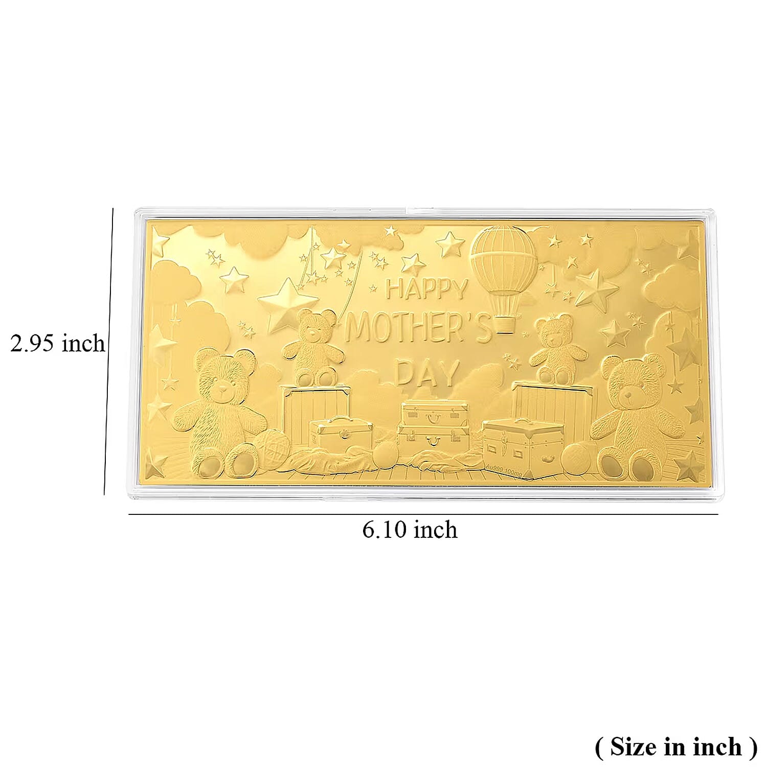 24K Golden Hugs for Mom – Mother’s Day Tribute Embossed Sheet (155x75mm) 100mg