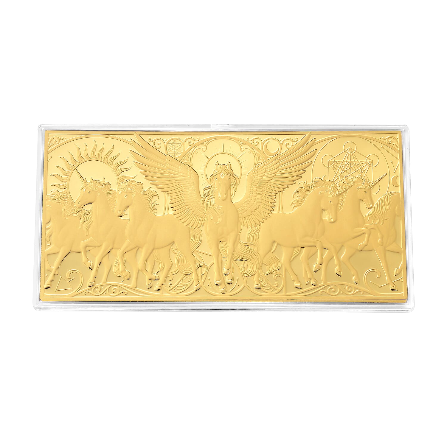 24K Gold Pegasus – Wings of Destiny Embossed Sheet (155x75mm) 100mg