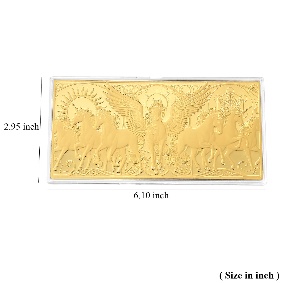 24K Yellow Gold Pegasus Celestial Chariot Embossed Sheet (155x75mm) 100mg image number 4