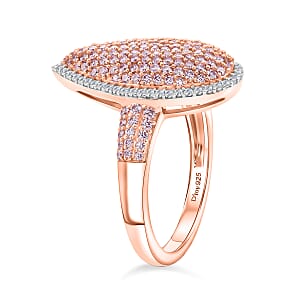 D'Joy Natural Pink and White Diamond 1.00 ctw Ring in 18K Vermeil Rose Gold Over Sterling Silver (Size 10.0)