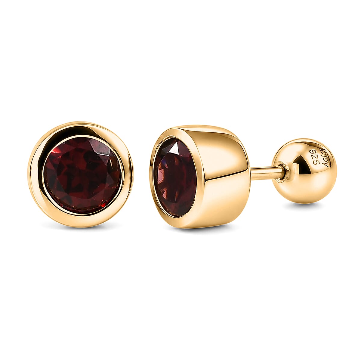 Poke Free Luxuriant Lab Grown Diamond (G-H, SI) Solitaire Stud Earring in 18K Vermeil YG Over Sterling Silver 1.00 ctw
